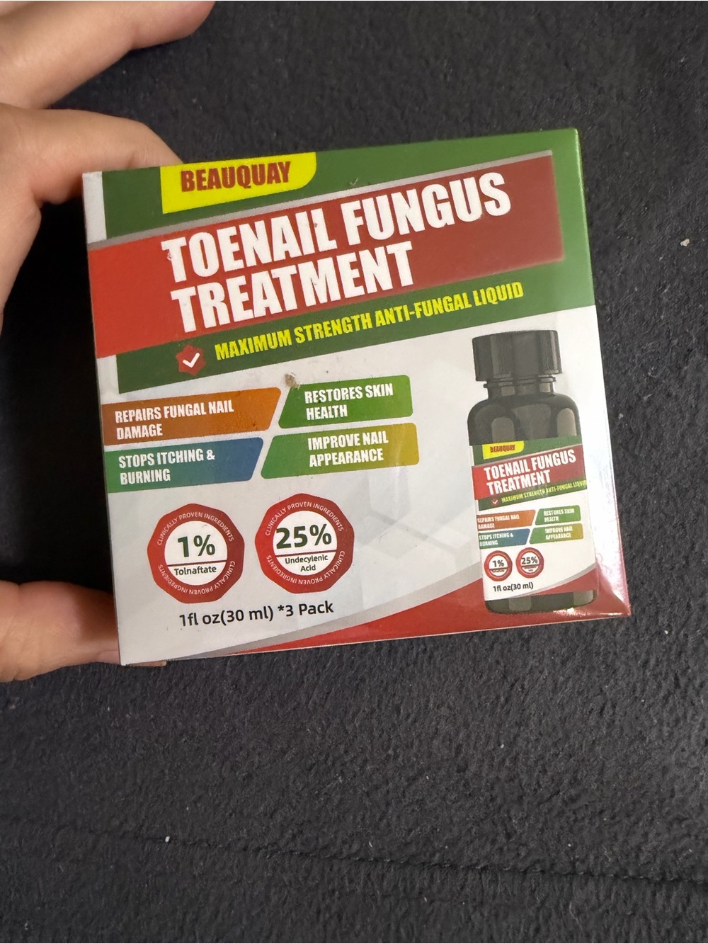 Toenail Fungus Treatment Liquid - Green & Red